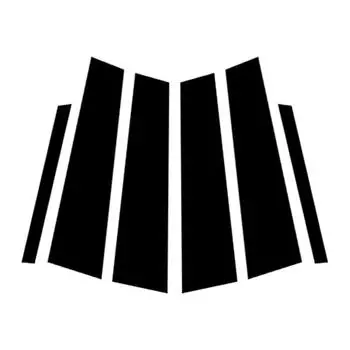 6 шт. глянцевая черная автомобильная стойка, наклейка на боковые окна, наклейка на дверь, подходит для Lincoln MKS 2009-2016