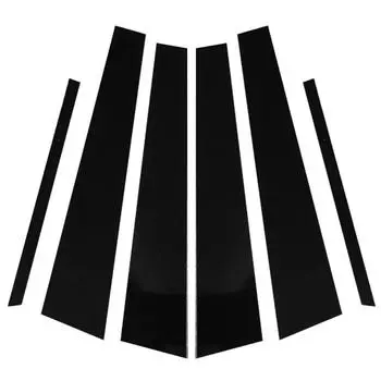 6 шт., глянцевые черные автомобильные наклейки для Volkswagen Passat B6 2006-2010 B7 2011-2015, накладка на окно, BC, полоса на стойке, стойки