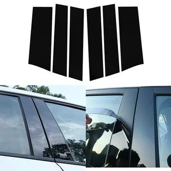 6 шт. глянцевые черные наклейки на стойки автомобиля, пригодные для Honda Odyssey 2011 2012 2013 2014 2015 2016 2017 чёрный