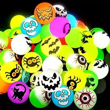 6 шт. Хэллоуин светящиеся в темноте прыгающие шары фестиваль тематический дизайн светящиеся прыгающие шары для вечеринки Хэллоуин сувениры принадлежности