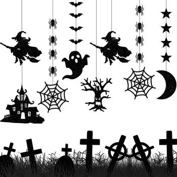 6 шт. Хэллоуин украшения домашний костюм призрак ведьма подвесной кулон счастливый Хэллоуин украшения для дома гадость или жизнь Suppiles as show