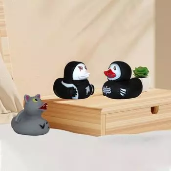 6 шт. Хэллоуин ужас резиновая утка с прессуемым лицом привидения жуткая призрачная утка для украшения вечеринки в помещении и на открытом воздухе C