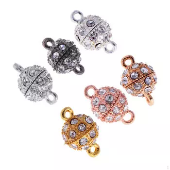 6 шт., хрустальный круглый шар, две части, магнитные бусины, застежка для браслета, ожерелья, дизайн ювелирных изделий «сделай сам»