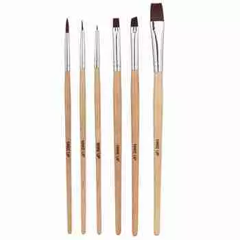 6 шт. Художественные кисти для масляной краски Кисть для макияжа лица на Хэллоуин Кисть для акварельной краски