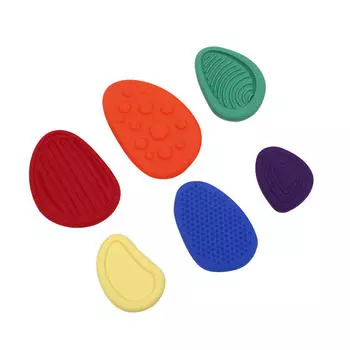 6 шт. Игрушки для игрушек Fidget Toys для взрослых, сенсорные силиконовые камни, текстурированные для детей с аутизмом, успокаивающие игрушки для снятия стресса