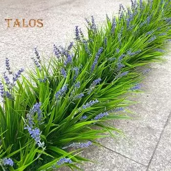 6 шт. имитация растений, легкий уход, украшение, долговечный большой декор для сада, веранды, имитация лаванды, товары для дома зелёный