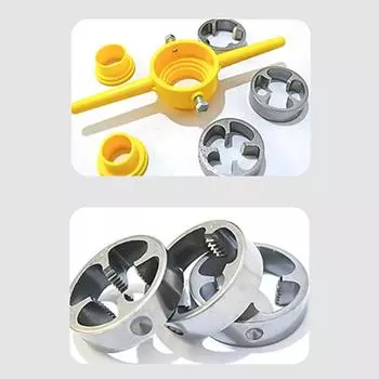 6 шт. Инструмент для нарезания резьбы из ПВХ, набор сантехнических инструментов, многоразовый круглый набор для нарезания резьбы из ПВХ жёлтый