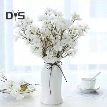 6 шт. искусственная ветка персика со стеблем реалистичная многоразовая домашняя свадебная вечеринка искусственный цветок цветочное весеннее украшение реквизит для фото фиолетовый/розовый