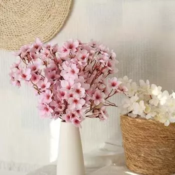 6 шт. искусственная ветка персика со стеблем реалистичная многоразовая домашняя свадебная вечеринка искусственный цветок цветочное весеннее украшение реквизит для фото