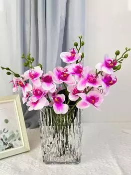 6 шт. искусственные 4 головки фаленопсиса пластиковые поддельные цветы для дома, свадьбы, уличного украшения двора белый