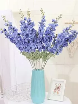 6 шт. искусственные цветы дельфиниума шелковые цветы цветок живокости длинный стебель искусственные цветы для высокой вазы для дома свадебное украшение сада красный