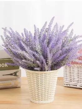6 шт. искусственные цветы лаванды пластиковые сушеные цветы растения букет для внутреннего и наружного домашнего декора свадьба фиолетовый