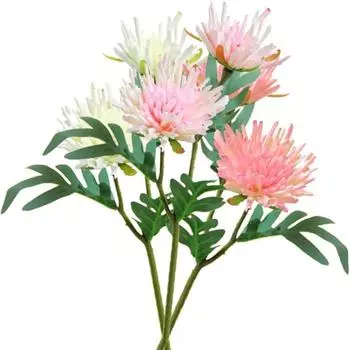 6 шт. Искусственные растения Свадебный букет Растительные украшения Свадебный цветочный искусственный букет Искусственные цветы Хризантема Гортензия Нордик белый