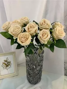6 шт. искусственные розы открытый букет искусственные розы искусственные цветы для свадьбы домашний стол Декор в гостиную свадебный букет белый