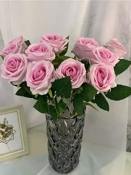 6 шт. искусственные розы открытый букет искусственные розы искусственные цветы для свадьбы домашний стол гостиная балкон декор подоконника белый