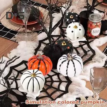 6 шт. искусственные тыквы на Хэллоуин, комнатные поддельные тыквы из пенопласта для домашнего стола, многоярусный поднос, декор A
