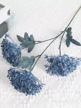 6 шт. искусственных 3-х головчатых цветов гортензии, искусственные цветы гортензии, букет гортензии, длинный стебель 66 см, искусственные цветы для свадьбы, домашнего декора вечеринки белый