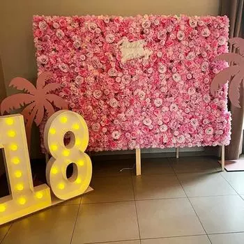 6 шт. искусственных цветочных настенных панелей, 3D цветочная стена для свадебной вечеринки, детского душа, невесты, дня рождения 1 Piece 30cmx30cm