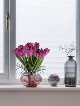 6 шт. искусственных цветов, цветочные тюльпаны, искусственные цветы, настоящие, выглядящие как поддельные тюльпаны, настоящие, на ощупь, тюльпаны для стола, домашнего офиса, свадебного декора белый