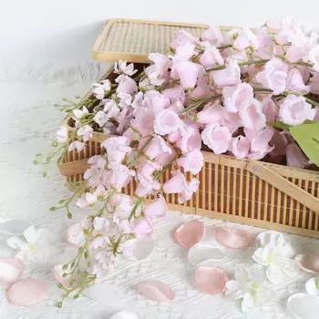 6 шт. искусственных цветов, искусственные колокольчики, орхидеи, 95 см, длинный стебель, колокольчик для домашнего офиса, внутреннего, наружного, вечернего, свадебного украшения шампанского