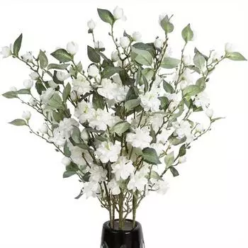 6 шт. искусственных цветов камелии 90 см, шелковые ветки с длинным стеблем для украшения дома, свадьбы, праздничного стола белый