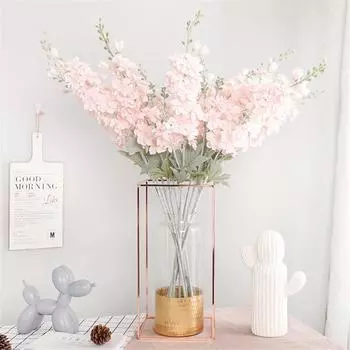 6 шт. искусственных цветов с длинным стеблем, 85 см, шелковые цветы дельфиниума для домашнего декора, для улицы, для украшения свадеб синий