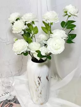 6 шт. искусственных пионов, искусственные цветы, шелковые пионы, цветы, винтажные украшения для дома, дня рождения, офиса, свадьбы красный