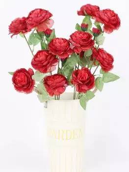 6 шт. искусственных пионов, искусственные цветы, шелковые пионы, цветы, винтажные украшения для дома, дня рождения, офиса, свадьбы красный