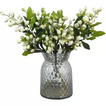 6 шт. искусственных ягодных стеблей, искусственные цветы, искусственные ягодные ветки, спрей для вазы, домашнего офиса, украшения для вечеринки белый