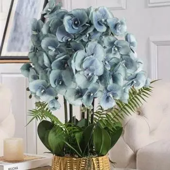 6 шт. искусственный цветок фаленопсис 26,7 дюймов длинный стебель нетканый материал европейский реквизит для фотографий обеденный стол свадьба украшение для дома на открытом воздухе фиолетовый