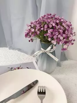 6 шт. искусственный цветок гипсофила Baby Breath Real Touch искусственный гипсофила букет для свадебной вечеринки домашний стол балкон украшение жёлтый