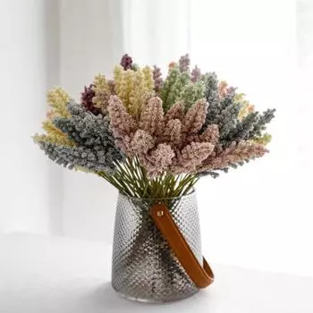 6 шт., искусственный цветок из уха, прозрачная текстура, натуральный, сделай сам, полезный, для свадьбы, офиса, сада, искусственный цветок из уха для помещения бежевый