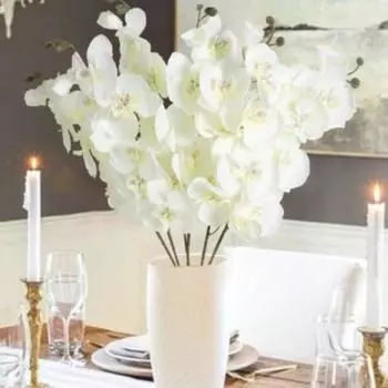 6 шт. искусственный фаленопсис 26,7 дюймов длинный стебель нетканый материал искусственный цветок европейский реквизит для фотографий обеденный стол свадьба украшение для дома на открытом воздухе белый