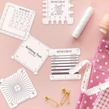 6 шт., измерительная линейка, акриловые линейки для вязания, прецизионные направляющие для пряжи, набор инструментов, аксессуары для шитья Sets