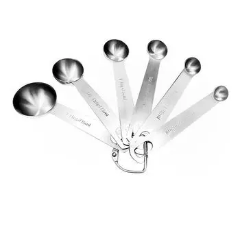 6 шт. измерительные инструменты из нержавеющей стали, мерные ложки, набор чашек для сухих и жидких ингредиентов серебряного цвета