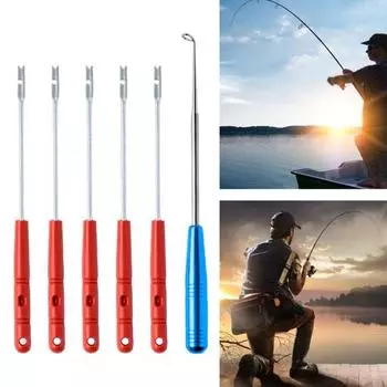 6 шт. Извлекатель рыболовных крючков из нержавеющей стали, быстрый съемник рыболовных крючков, безопасный экстрактор, отсоединяющий инструмент для снятия, спускаемое устройство