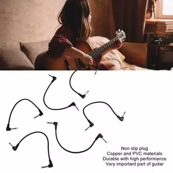 6 шт. кабель для педали гитары, музыкальные инструменты, патч-корд, провод с электрическим эффектом, украшение для любителей музыки, 2 локтевых головки