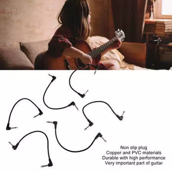 6 шт. кабель для педали гитары, музыкальные инструменты, патч-корд, провод с электрическим эффектом, украшение для любителей музыки, 2 локтевых головки
