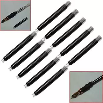 6 шт., канцелярские принадлежности для студентов, перьевая ручка, черные, синие чернильные картриджи, заправки 6 чёрный