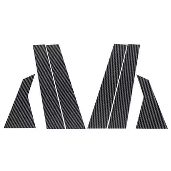 6 шт., карбоновое волокно, эффект зеркала автомобиля, дверь, средняя колонка, окно, центральная колонка, накладка на стойку стойки, подходит для Honda Civic Sedan 2016-2021