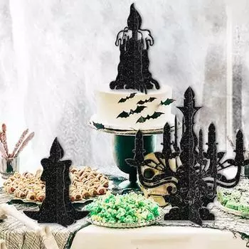 6 шт. Картонные украшения для стола на Хэллоуин, праздничная атмосфера, реквизит для вечеринки на Хэллоуин, домашний декор