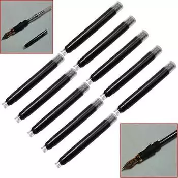 6 шт. картриджи с черными чернилами, заправки для студентов, офисная перьевая ручка, аксессуар