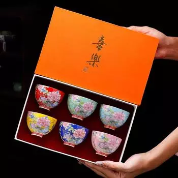 6 шт., керамические чайные чашки с рисунком в китайском стиле, изысканная чайная чашка в стиле кунг-фу, летняя зимняя посуда для питья, домашний декор