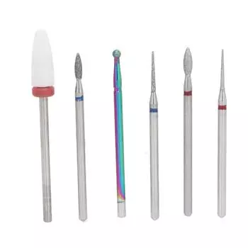 6 шт. Керамические фрезы для ногтей, высокопрочные полирующие вольфрамовые керамические фрезы для удаления кутикулы для ногтей