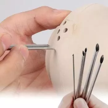 6 шт. Керамический дырокол из нержавеющей стали, круглый чайник, открывалка для отверстий своими руками, ручная резьба, скульптура, керамический дырокол 12 см 6Pcs/Set