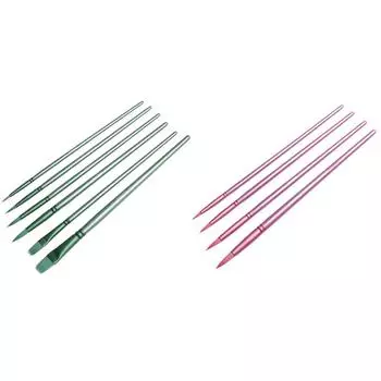 6 шт. Кисти для акварели с длинной ручкой для студентов-художников (зеленый)