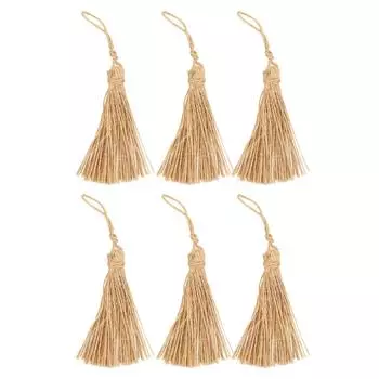 6 шт. кисточек из натурального джута, простые кисточки из натурального джута в деревенском стиле для закладок, для ювелирных изделий