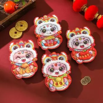 6 шт. китайских красных конвертов 2025 год Змеи счастливые денежные карманы лунный новый год