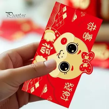 6 шт. Китайский Новый год счастливые деньги карманы мультфильм змея красные конверты 2025 китайский праздник весны красный карман Hong Bao A