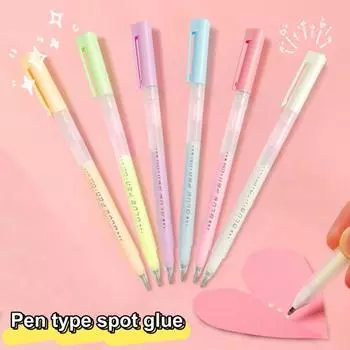 6 шт. Клеевая ручка, быстросохнущая, пластиковая оболочка, портативный быстросохнущий жидкий клей-карандаш для школы 6pcs